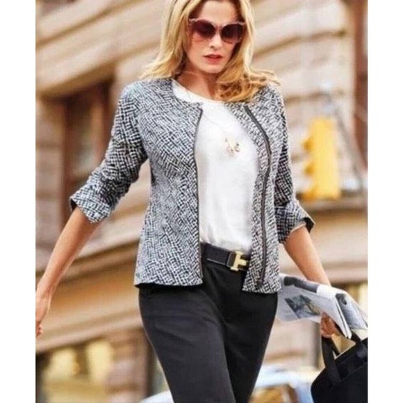 CAbi #5099 Full Zip Cliffside Moto Style Jacket Multicolor Abstract Print - Picture 2 of 12